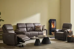 Alice Reclinersoffa 3-Sits Elektrisk Brun