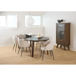 Arendal Vitrinskåp 145x72x36 cm Rökt Ek