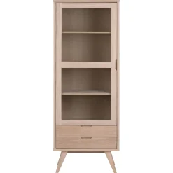 Arendal Vitrinskåp 190x72x42 cm Vitpigmenterad Ek