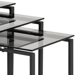 Benz Satsbord 55x50x50 cm Svart/Glas