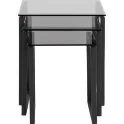 Benz Satsbord 55x50x50 cm Svart/Glas