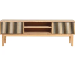Broholm XL TV-bänk Lameller 160x55 cm Oljad Ek