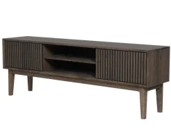 Broholm XL TV-bänk Lameller 160x55 cm Rökoljad Ek