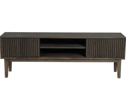 Broholm XL TV-bänk Lameller 160x55 cm Rökoljad Ek