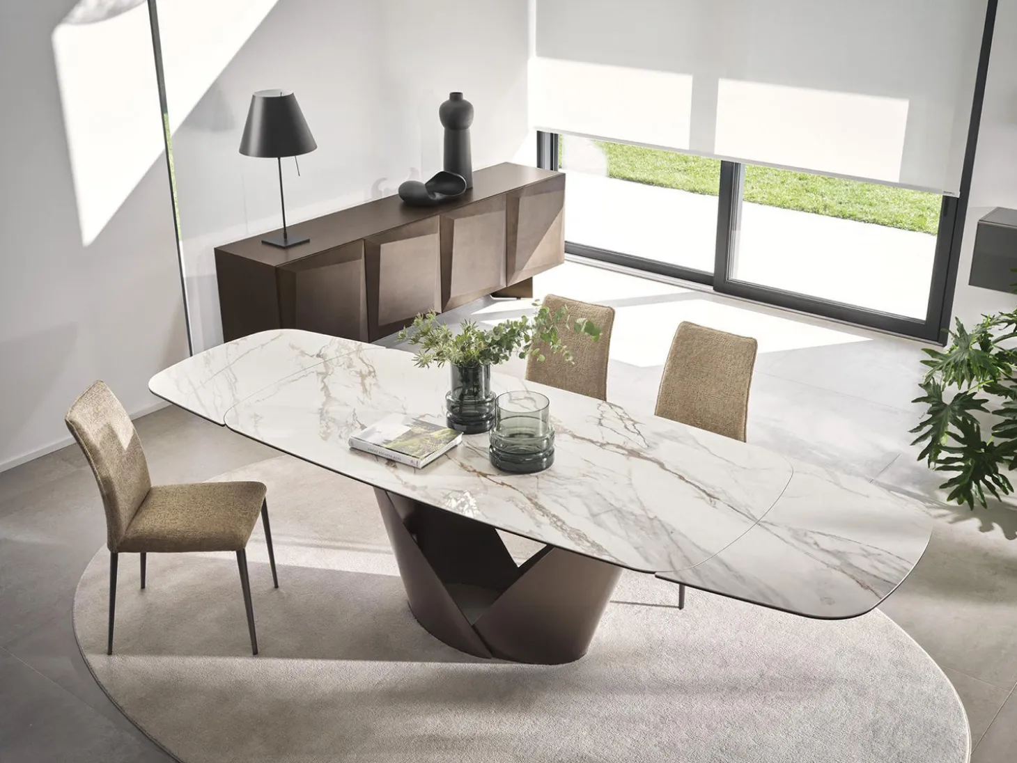 Calla Matbord 100x200-296 cm Pearl Beige / Keramik