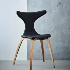 Dolphin Stol Black Leather, Oak