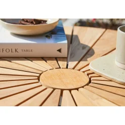 Ellen Cafébord Ø80cm i Teak och Aluminium Antracit