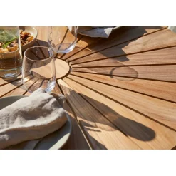Ellen Cafébord Ø80cm i Teak och Aluminium Vit