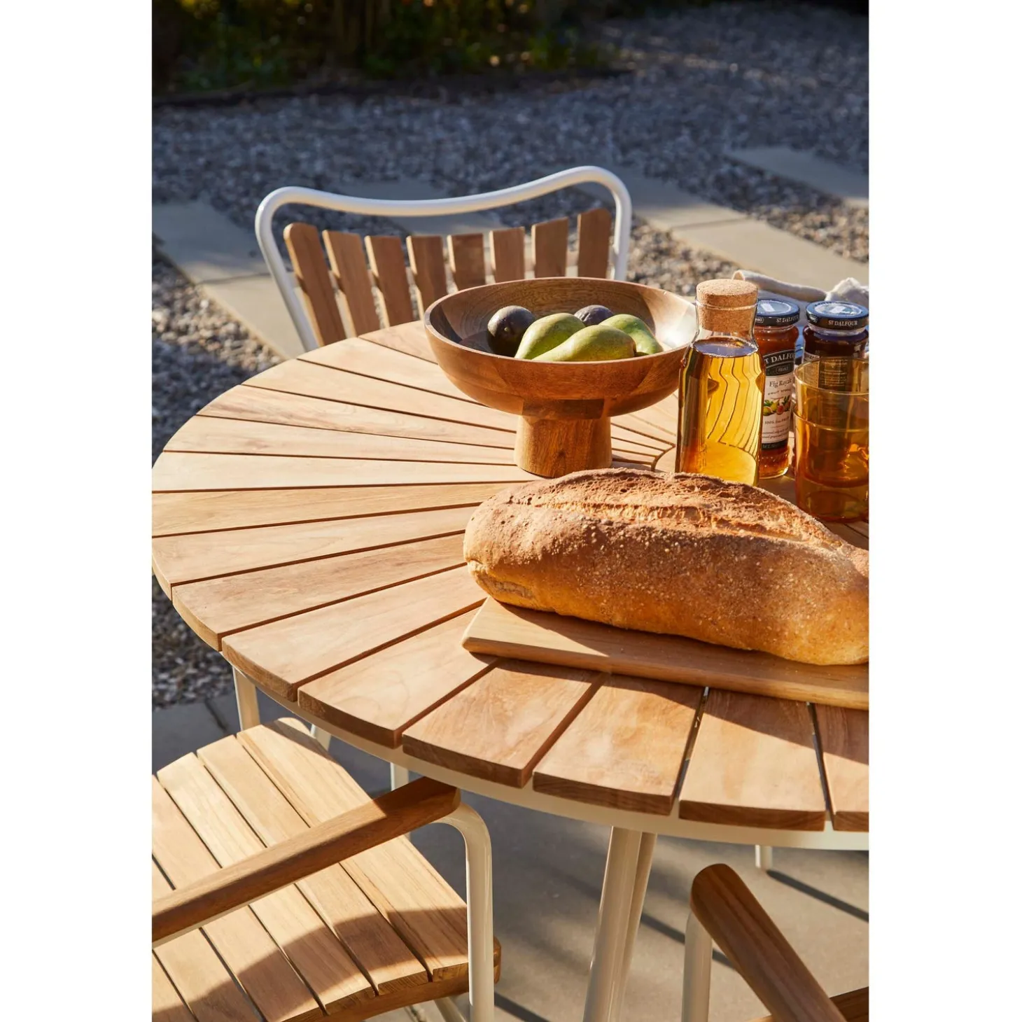 Ellen Trädgårdsbord i Teak och Aluminium 110 cm, Vit