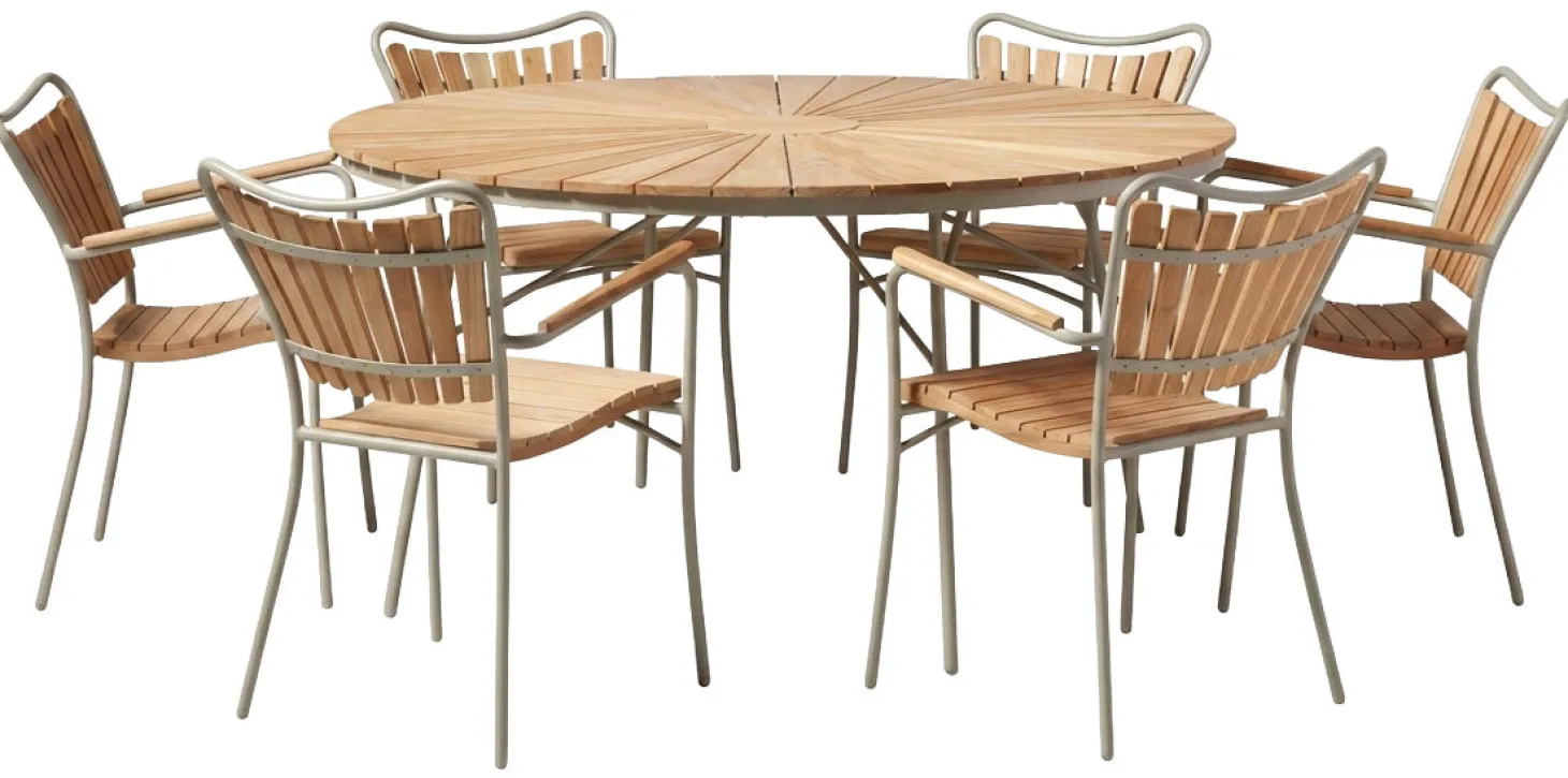Ellen Trädgårdsstol i Teak och Aluminium Sandy Grey