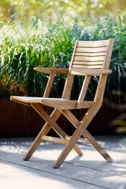 Flip Fällstol Armstöd Teak