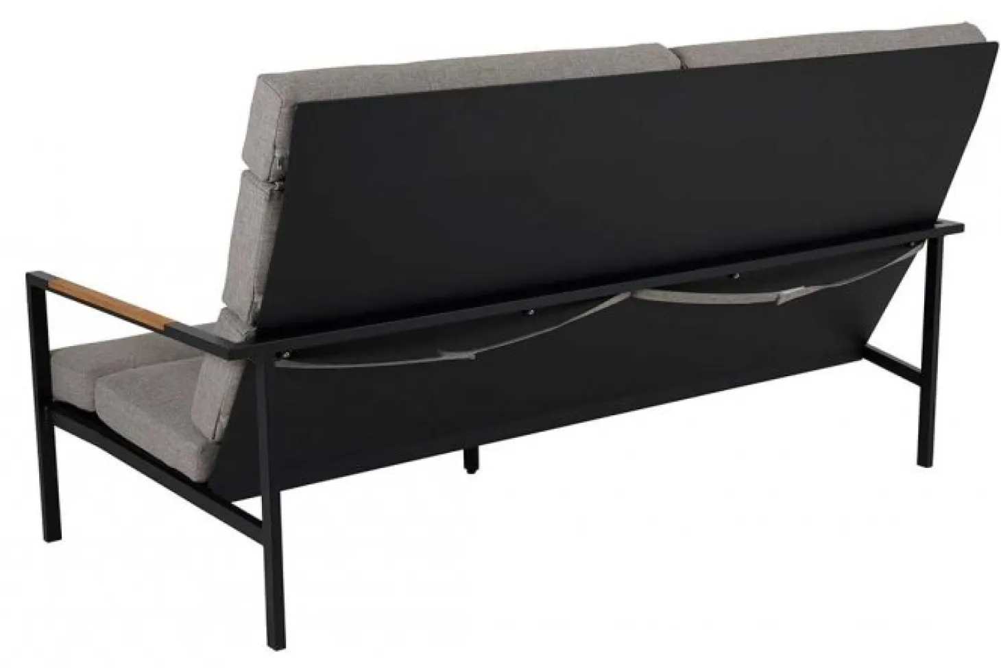 Indus 3-sits Soffa Svart/Teak