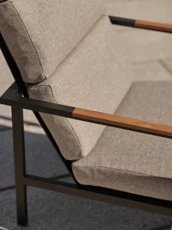 Indus 3-sits Soffa Svart/Teak