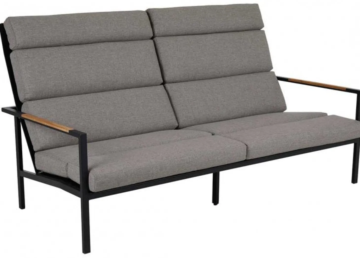 Indus 3-sits Soffa Svart/Teak