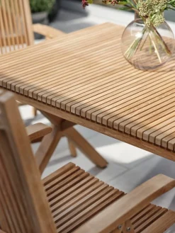 Julita Matgrupp 220x90 cm Teak ink 6st Pos.stolar
