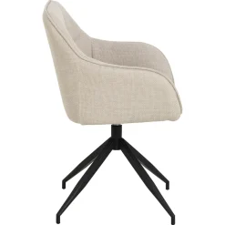 Laval Karmstol Snurr Basel tyg Beige