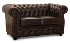 Liverpool Chesterfield soffa 2-sits Brun