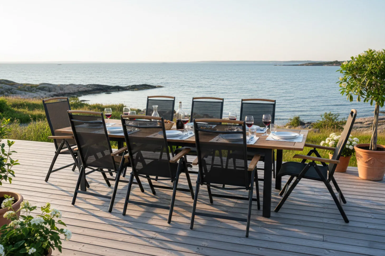 Lyon Bord 92x152-210 cm Svart/Teak