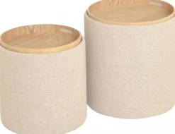Maiko Sittpuff/Sidobord 2-pack Beige