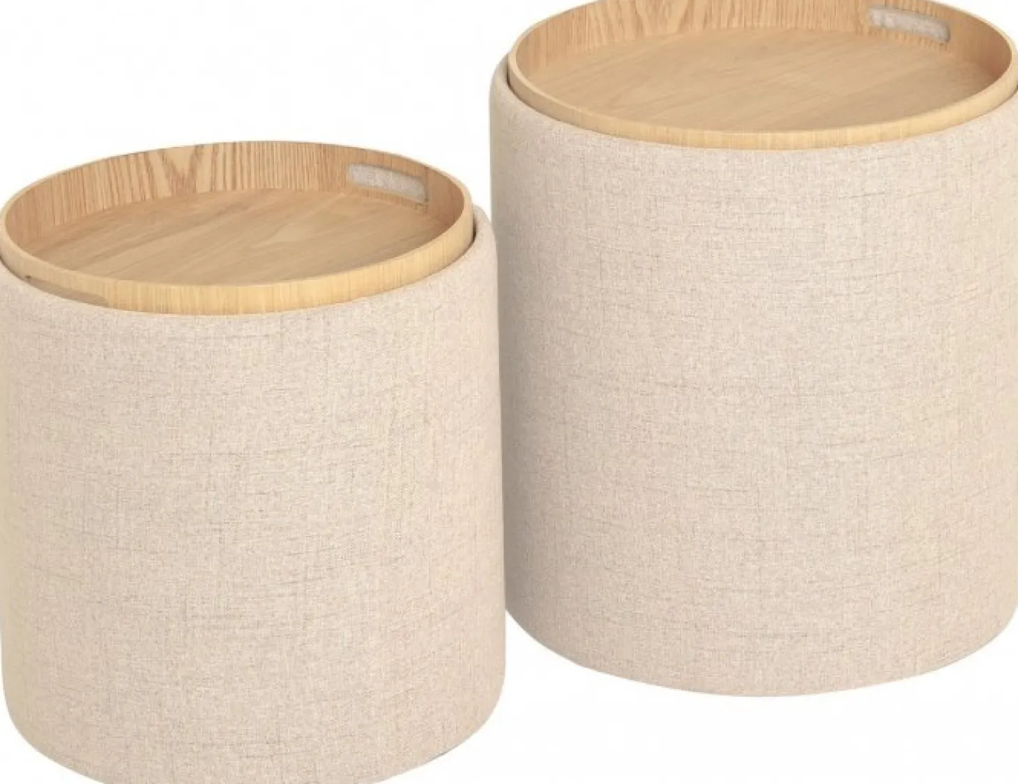 Maiko Sittpuff/Sidobord 2-pack Beige