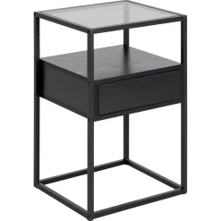 Massy Sängbord 60x40x35 cm Svart