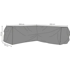 Möbelskydd till Hörnsoffa Svart Vattentät, 260x90x70 cm, 260 cm