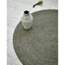 Merino Rund Matta Mörkgrön