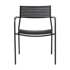 Mood Air Trädgårdsstol i Teak och Aluminium med Armstöd Antracit
