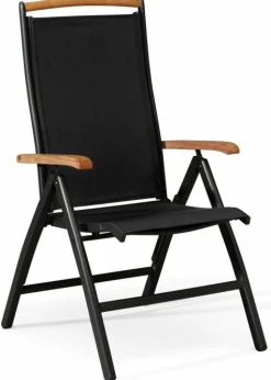 Nydala Positionsfåtölj Svart/Teak