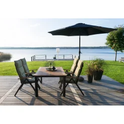 Nydala Utebord 96x150/200 cm Svart/Teak