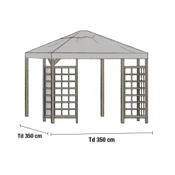 Paviljongtak till Hov Grå, 350 cm