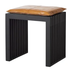 Rib Set Pall Svart Mahogny, Ljusbrun Sittdyna