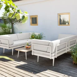 Rio 4 personer Loungesoffa Sand dynor/Sandy Grey Aluminium
