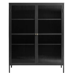 Riviera Vitrinskåp 140 cm Svart