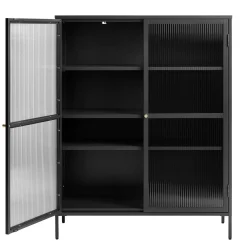Riviera Vitrinskåp 140 cm Svart