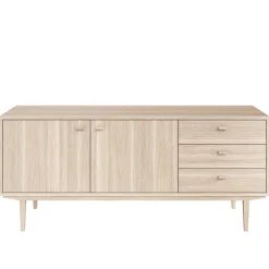 Sideboard Nr.420 2st Trädörrar 3st Lådor 186x80 cm Vitoljad Ek
