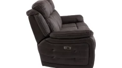 Teddy 3-Sits Reclinersoffa brungrått tyg