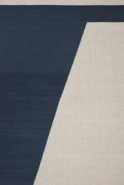 Una Spårbar Ullmatta Blå/Beige/Off White