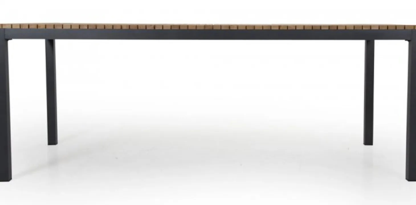 Zalongo Bord 200x100 cm Teak/Grå Alu