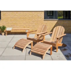 Adirondack Däckstol med Fotpall Teak
