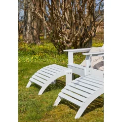 Adirondack Däckstol med Fotpall Vit