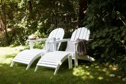 Adirondack Fotpall Vit/Trä