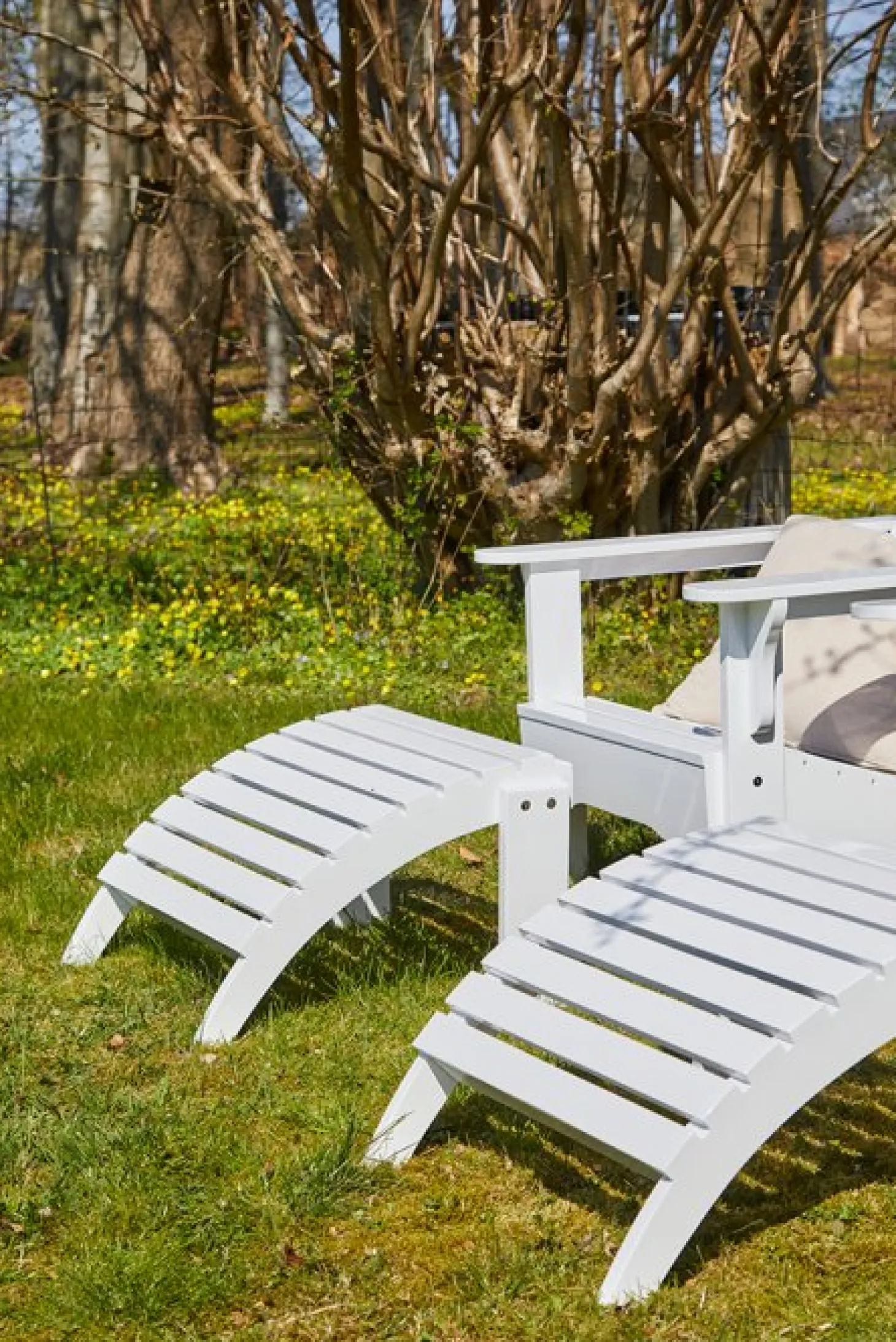 Adirondack Fotpall Vit/Trä