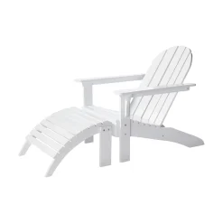 Adirondack Fotpall Vit/Trä