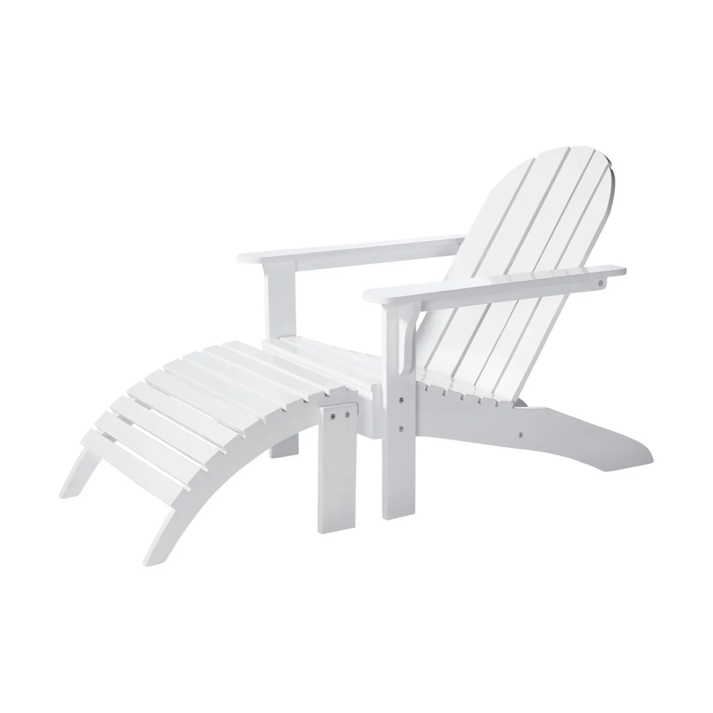 Adirondack Fotpall Vit/Trä