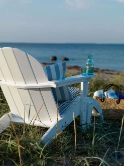 Adirondack Fotpall Vit/Trä