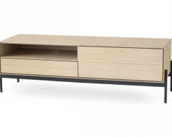 Ale Mediabänk 140 cm Vitoljad Ek / Svart