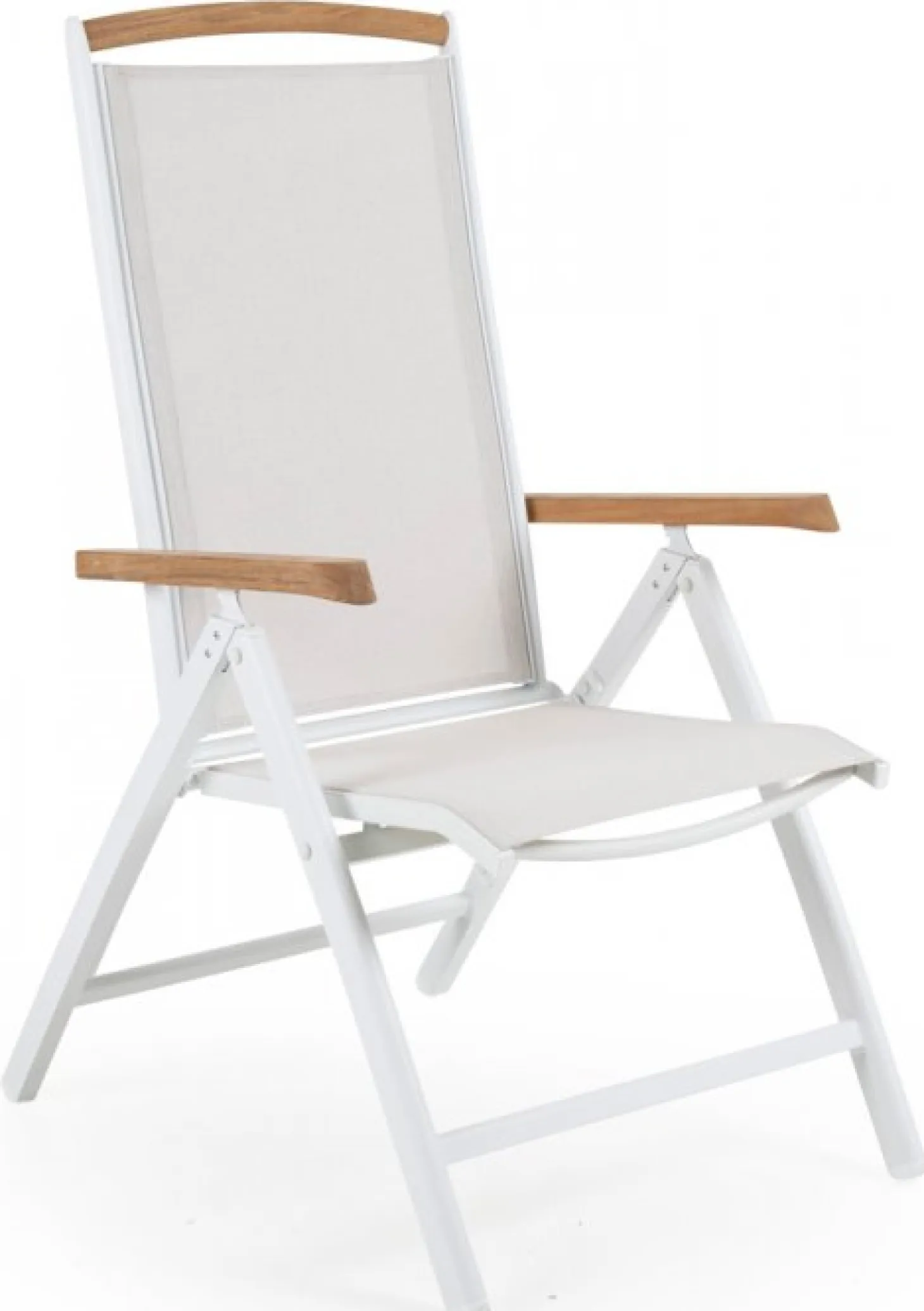 Andy Positionsstol Vit/Offwhite/Teak