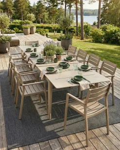 Anzio Matbord XL 110x266-396 cm Khaki