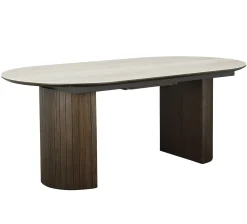 Aria Matbord 100x190-235 cm Keramisk Travertin
